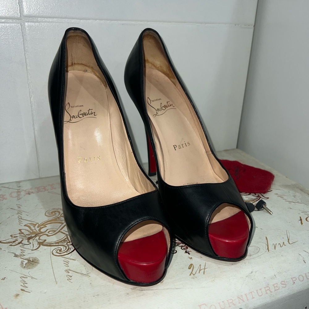 Christian Louboutin Black and Red High Heel Pumps